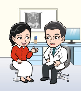 お医者さんに相談するイラスト