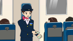 切符の確認のイラスト