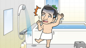 シャワーの水がでなくなるイラスト