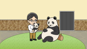 パンダの飼育員のイラスト
