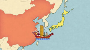 中国から帰る遣唐使