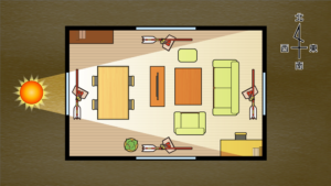 光の入り方の図