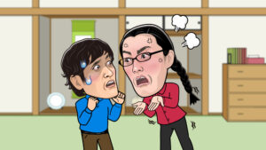 遺産相続争いのイラスト