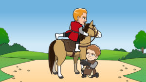 乗馬の方法のイラスト