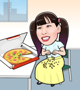 ピザを食べるゆめっち