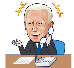 電話で話をするバイデン次期大統領