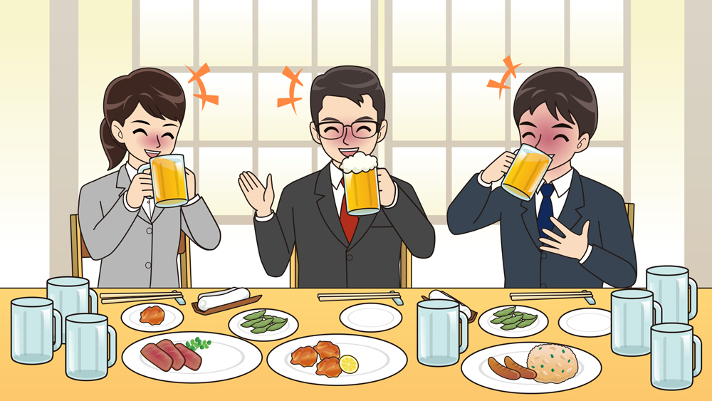 お酒を飲む人々のイラスト 特急 高品質 イラスト アニメーション制作 合同会社こころえ