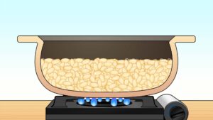 水分を吸って大きくなるご飯