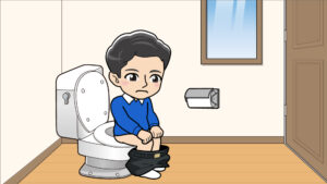 トイレにいる男の子