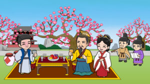 中国貴族の花見