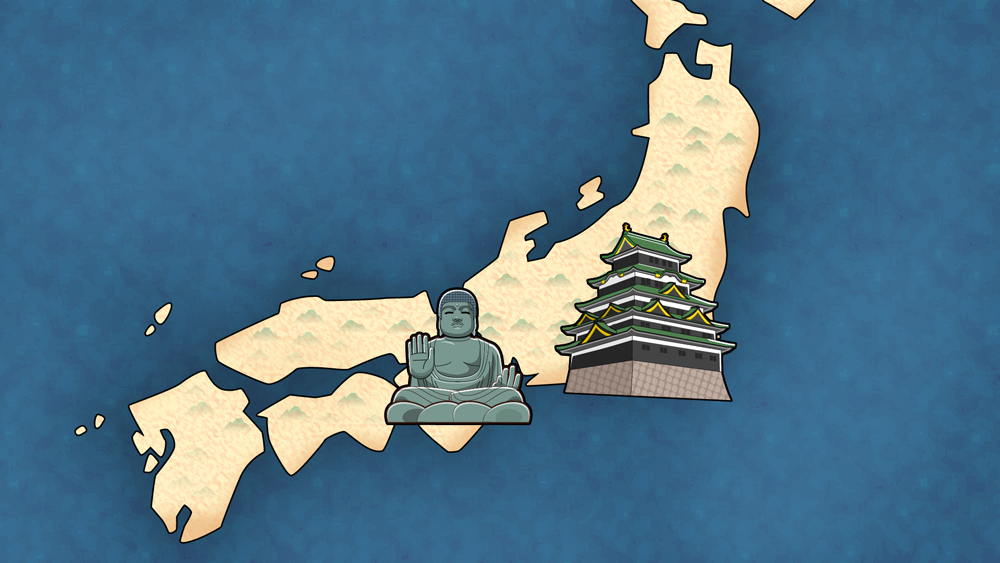古地図と奈良の大仏と江戸城