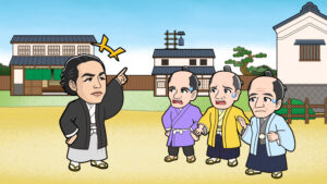 坂本龍馬と町民たち