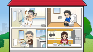 家の中で水を使う