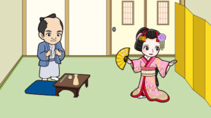 帰り支度をする人