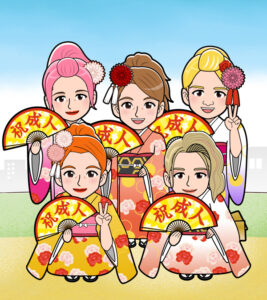 振り袖姿の成人