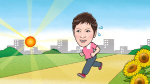 朝ジョギングをする人