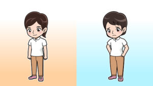 足の太い人と細い人