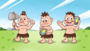 原始人がスマホを持ったらの説明