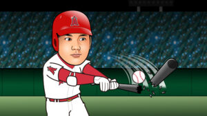 バットを折る大谷選手