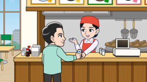 フードコートで