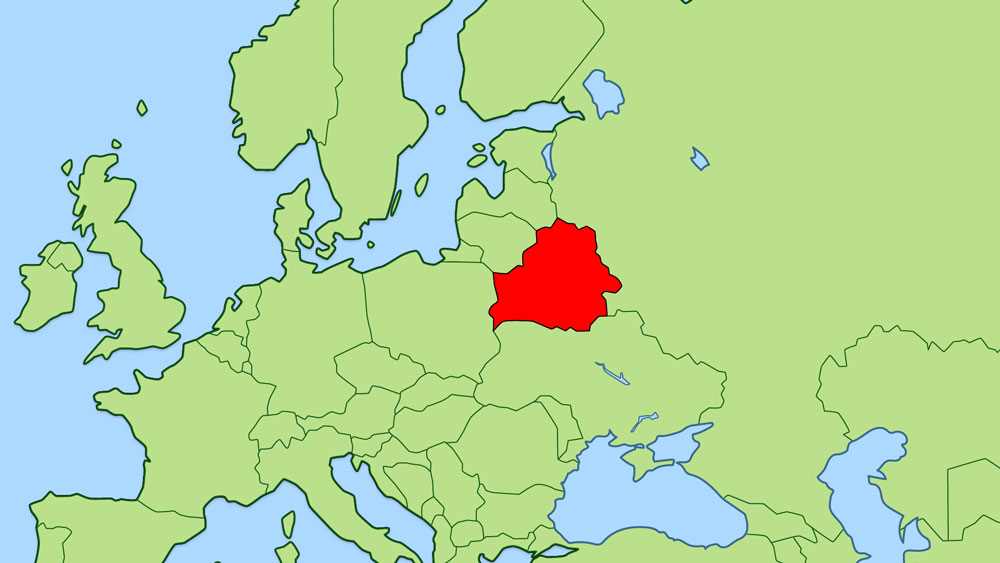 ヨーロッパ、ベラルーシの地図