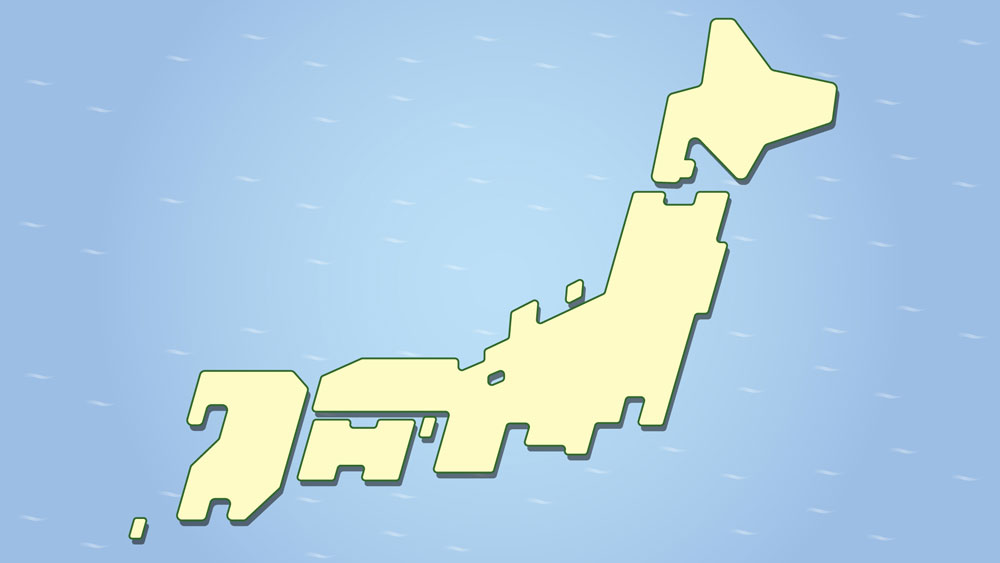 日本列島を省略したデザイン