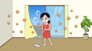 窓を開けて掃除
